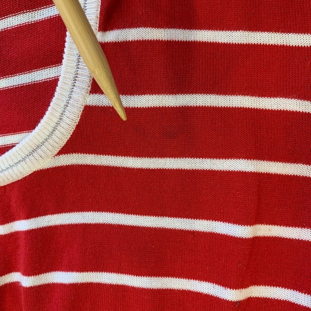 Yuka Nautical Stripe Knit Top – Anchor Buttons, Shoulder Embellishments, T3 Med - Picture 8 of 13